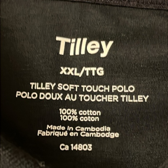 Tilley Polo Black T Shirt XXL - Picture 6 of 11